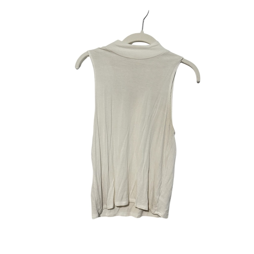American Eagle Cream/White Soft & Sexy Ribbed Mock Neck Tank Size Small